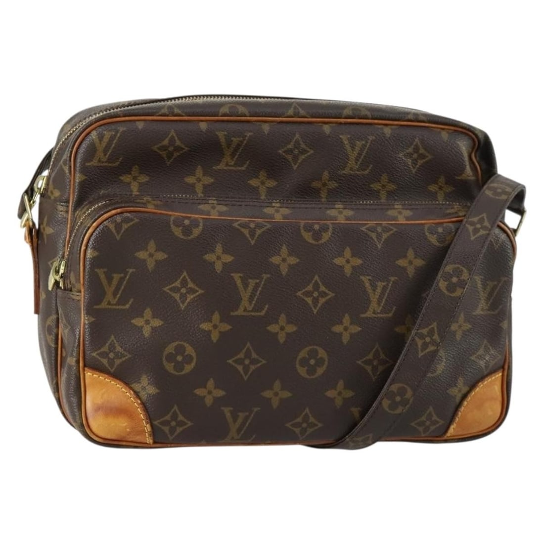 Louis Vuitton M45244 Nile Monogram Canvas Shoulder Bag France: Louis Vuitton M45244 Nile Monogram Canvas Shoulder Bag France Louis Vuitton Monogram Nile shoulder bag in monogram canvas, made in France. This women's shoulder bag features an adjustable shoulder str