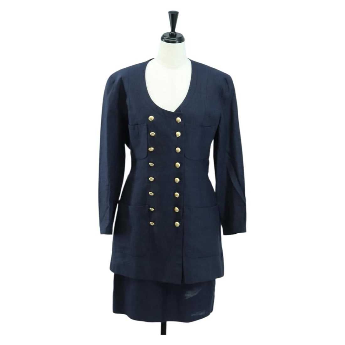 Navy Cotton Skirt and Jacket Ensemble by CHANEL for Men (1 of 18)