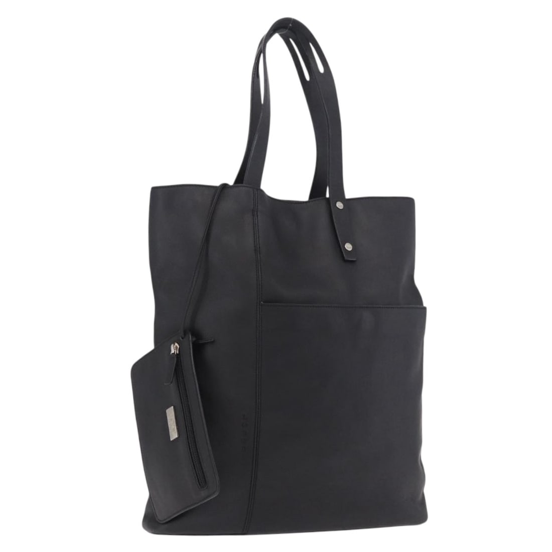LOEWE Black Leather Tote Bag with Pouch Silver Tone (1 of 18)
