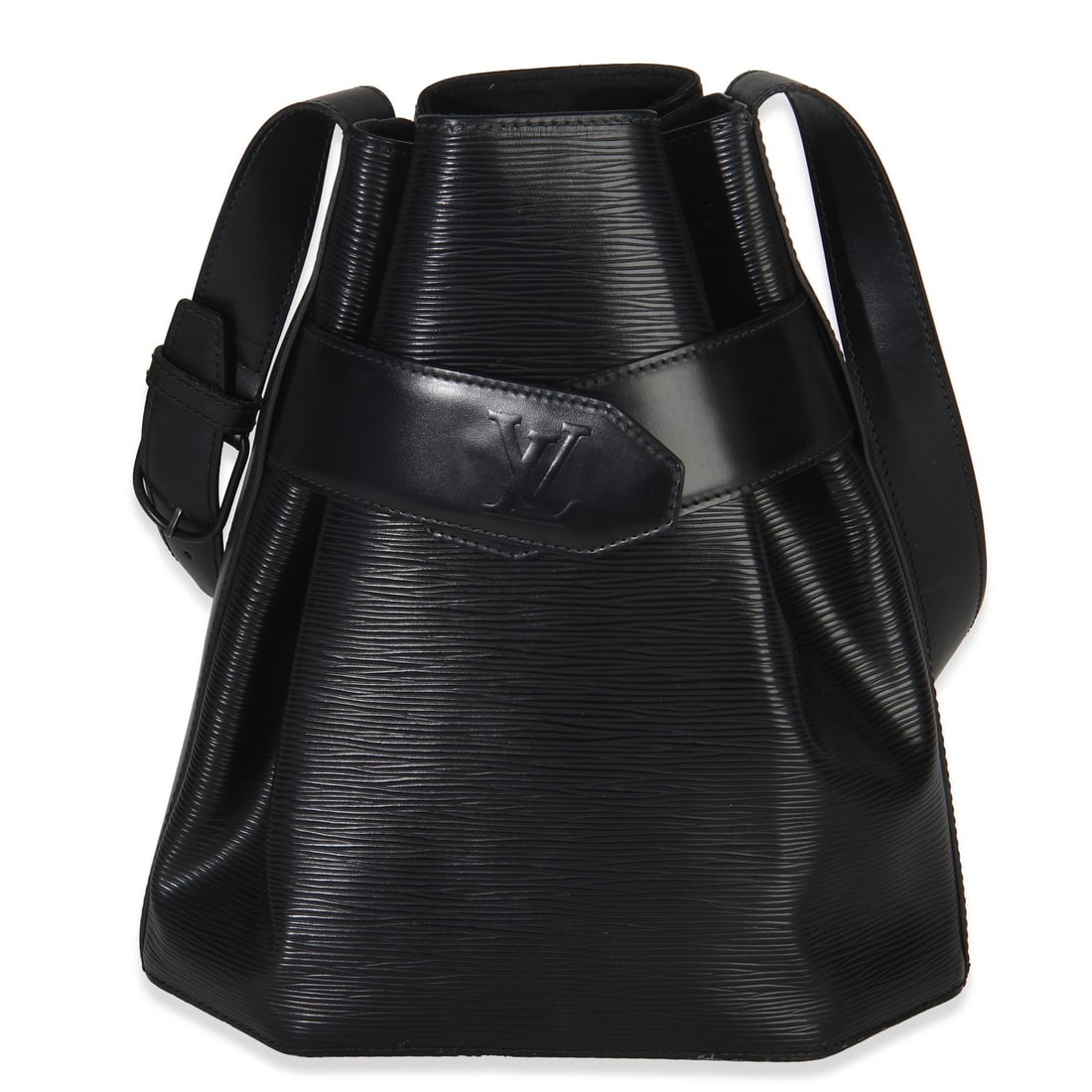 Louis Vuitton Black Epi shoulder bag PM vintage leather: Louis Vuitton Black Epi shoulder bag PM vintage leather This vintage Louis Vuitton Black Epi Sac d'Epaule PM shoulder bag features a classic black leather exterior with gold-tone hardware and an open 