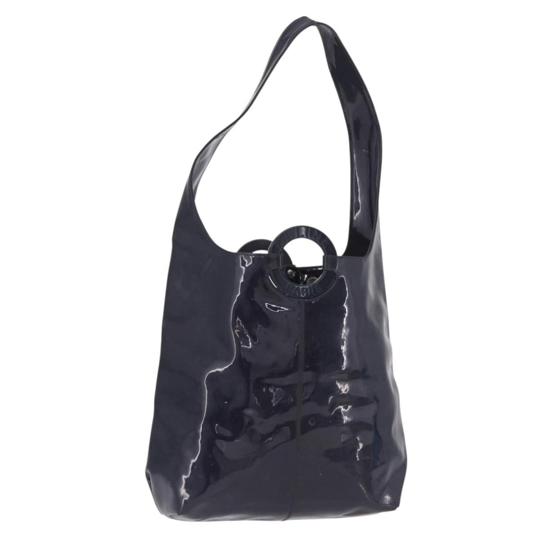 CELINE navy vinyl shoulder bag Italy MC96 (1 of 18)