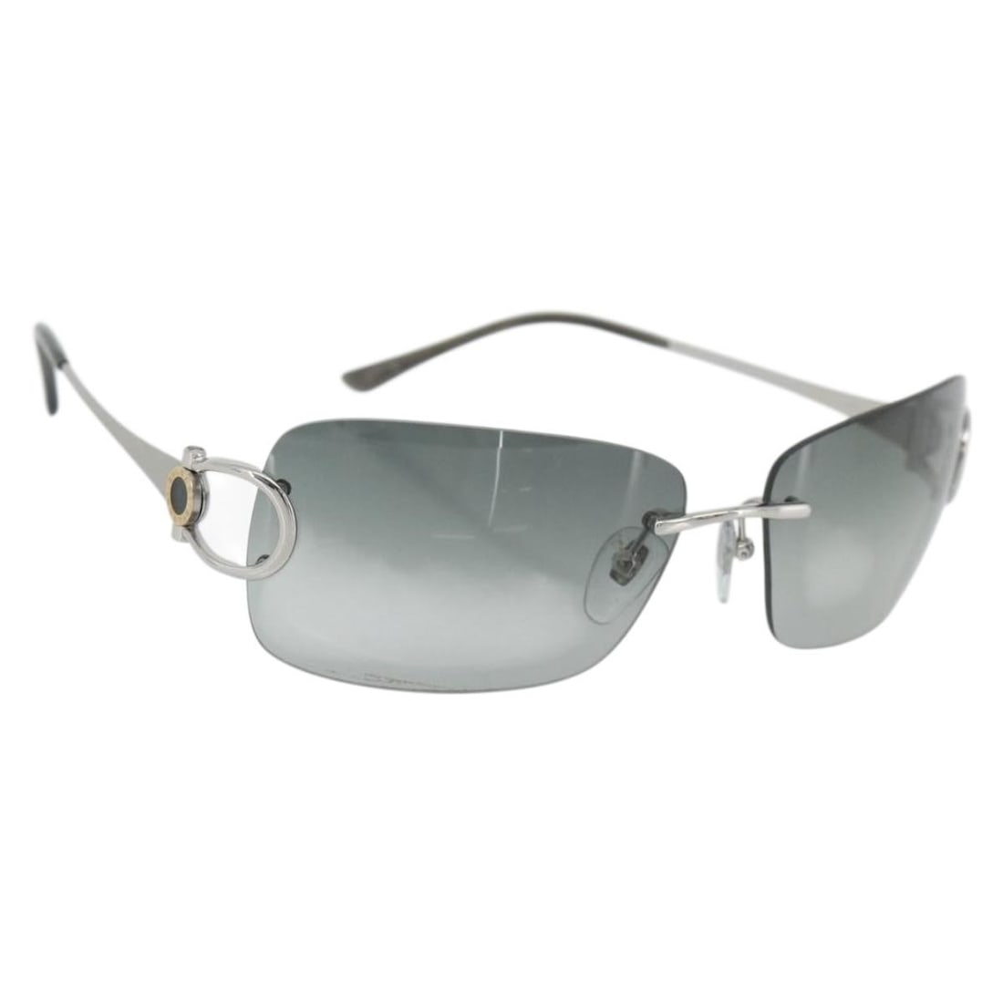 BVLGARI silver metal women's sunglasses with case (1 of 13)