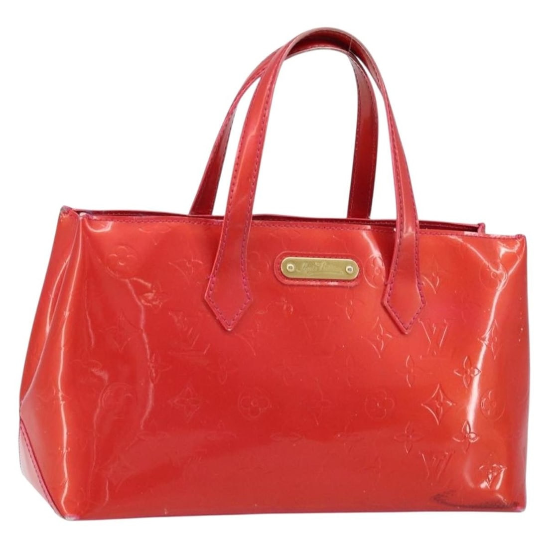 Louis Vuitton Wilshire Boulevard Hand Bag Rose Pop Vernis M93643: Louis Vuitton Wilshire Boulevard Hand Bag Rose Pop Vernis M93643 A Louis Vuitton Wilshire Boulevard handbag in Monogram Vernis patent leather, presented in Rose Pop. Made in France, this bag is identi