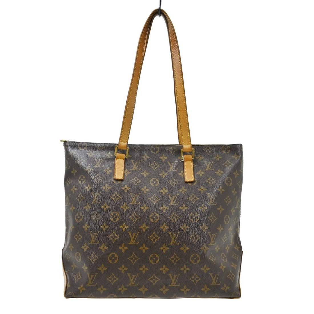 Louis Vuitton Cabas Mezzo Monogram Canvas Large Tote M51151: Louis Vuitton Cabas Mezzo Monogram Canvas Large Tote M51151 Vintage Louis Vuitton Cabas Mezzo tote bag in brown Monogram canvas with leather trim and double handles. This zip-top handbag features an i