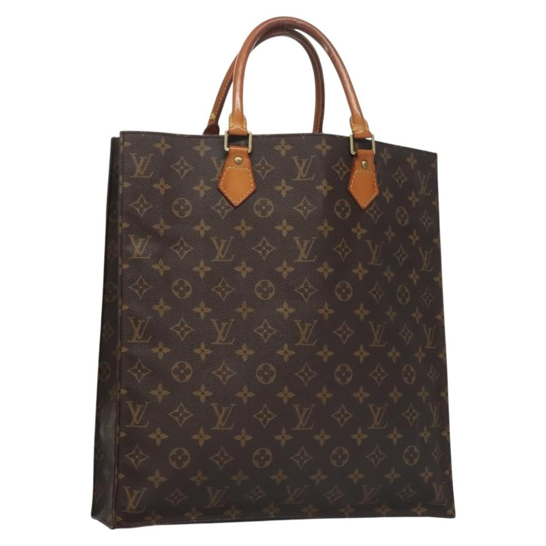 Louis Vuitton M51140 Sac Plat Monogram Canvas Handbag France: Louis Vuitton M51140 Sac Plat Monogram Canvas Handbag France Louis Vuitton Sac Plat hand bag in Monogram Canvas, made in France. The bag features the Monogram pattern and comes in the stated size of a