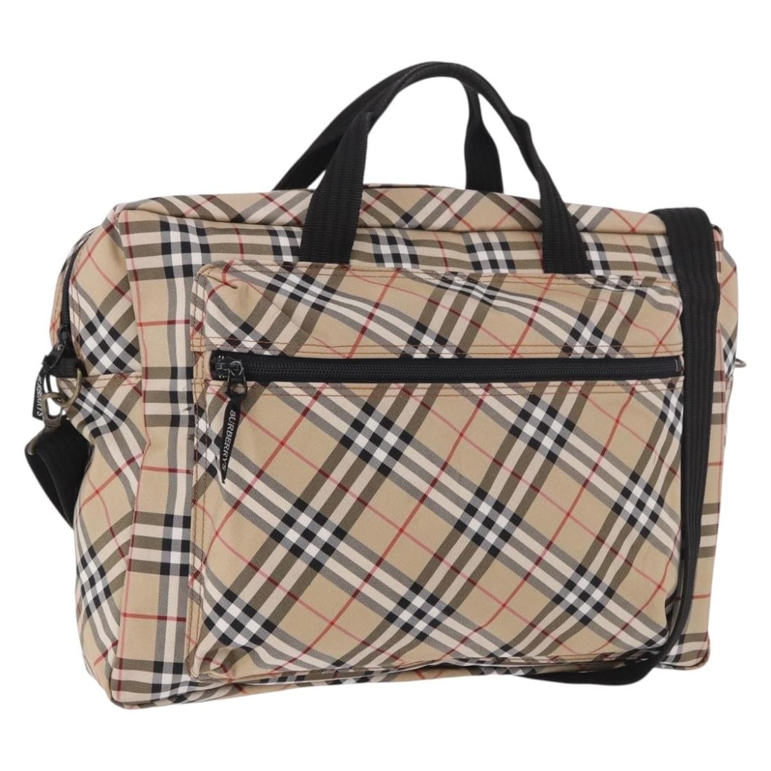 Burberry 3way Canvas Hand Bag Beige Gold with Shoulder Strap: Burberry 3way Canvas Hand Bag Beige Gold with Shoulder Strap This Burberry hand bag is crafted from canvas in a beige and gold color combination. It comes with a shoulder strap and features a structur