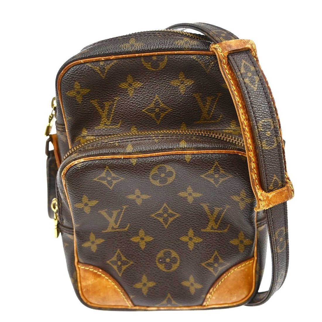 Louis Vuitton Amazone Monogram Canvas Crossbody Bag M45236: Louis Vuitton Amazone Monogram Canvas Crossbody Bag M45236 Louis Vuitton Monogram Amazon crossbody bag in brown Monogram canvas and leather, made in France. It features a zip closure, crossbody strap,