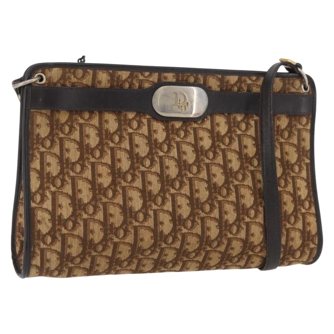 Christian Dior Brown and Gold Trotter Canvas Women's Shoulder Bag: Christian Dior Brown and Gold Trotter Canvas Women's Shoulder Bag This Christian Dior Trotter Canvas Shoulder Bag features the iconic brown and gold color scheme and is crafted from durable Trotter ca