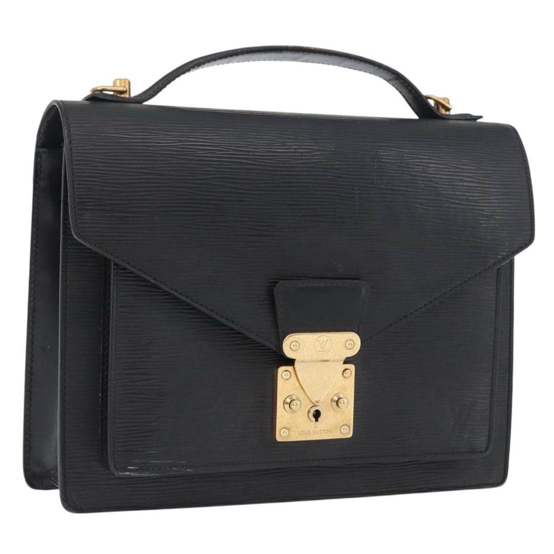 Louis Vuitton Monceau 28 Black Epi Leather Handbag M52122: Louis Vuitton Monceau 28 Black Epi Leather Handbag M52122 A Louis Vuitton Monceau 28 handbag in black Epi leather, made in France. This pre-owned piece is identified by product number M52122 and has a