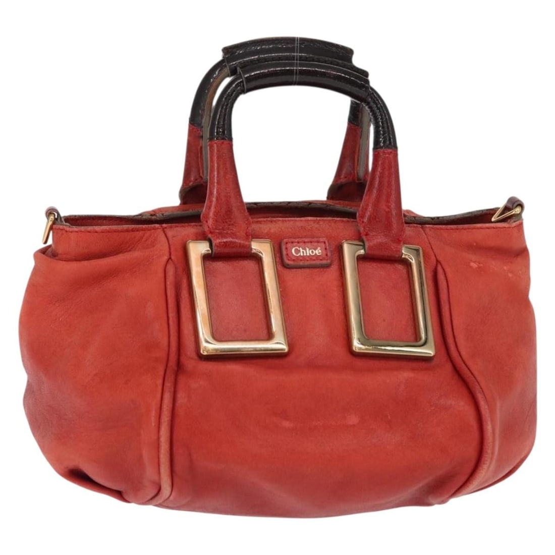 Chloe Etel Red Gold Leather Hand Bag Auth BA8651: Chloe Etel Red Gold Leather Hand Bag Auth BA8651 Introducing the Chloe Etel Hand Bag, a chic and versatile accessory crafted from premium leather. This stylish handbag features a striking red and gold