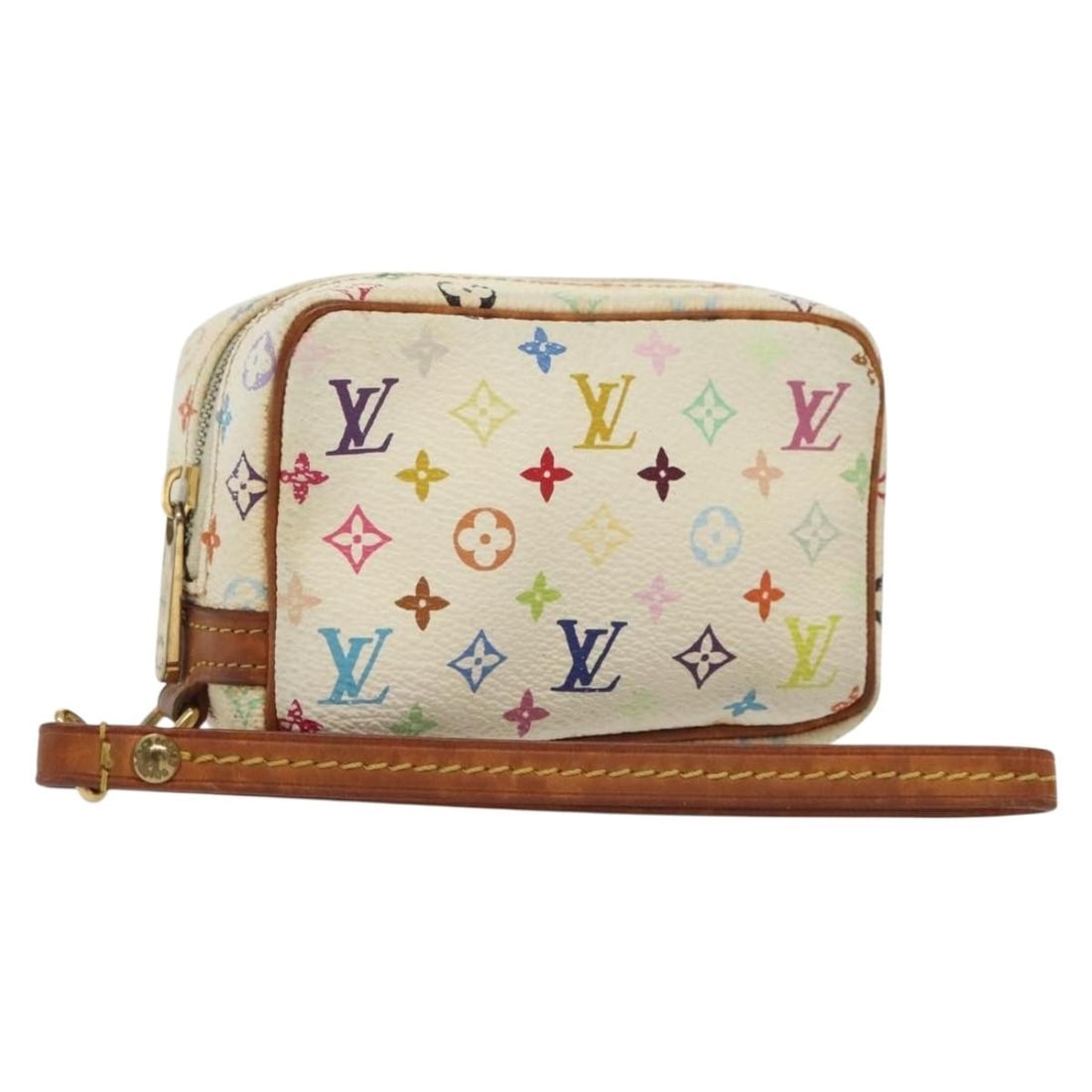 LOUIS VUITTON Monogram Multicolor Pouch Trousse Wapity M58033 White: LOUIS VUITTON Monogram Multicolor Pouch Trousse Wapity M58033 White This Louis Vuitton Monogram Multicolor Trousse Wapity Pouch is a stylish accessory crafted from Monogram Multicolor Canvas in a pris