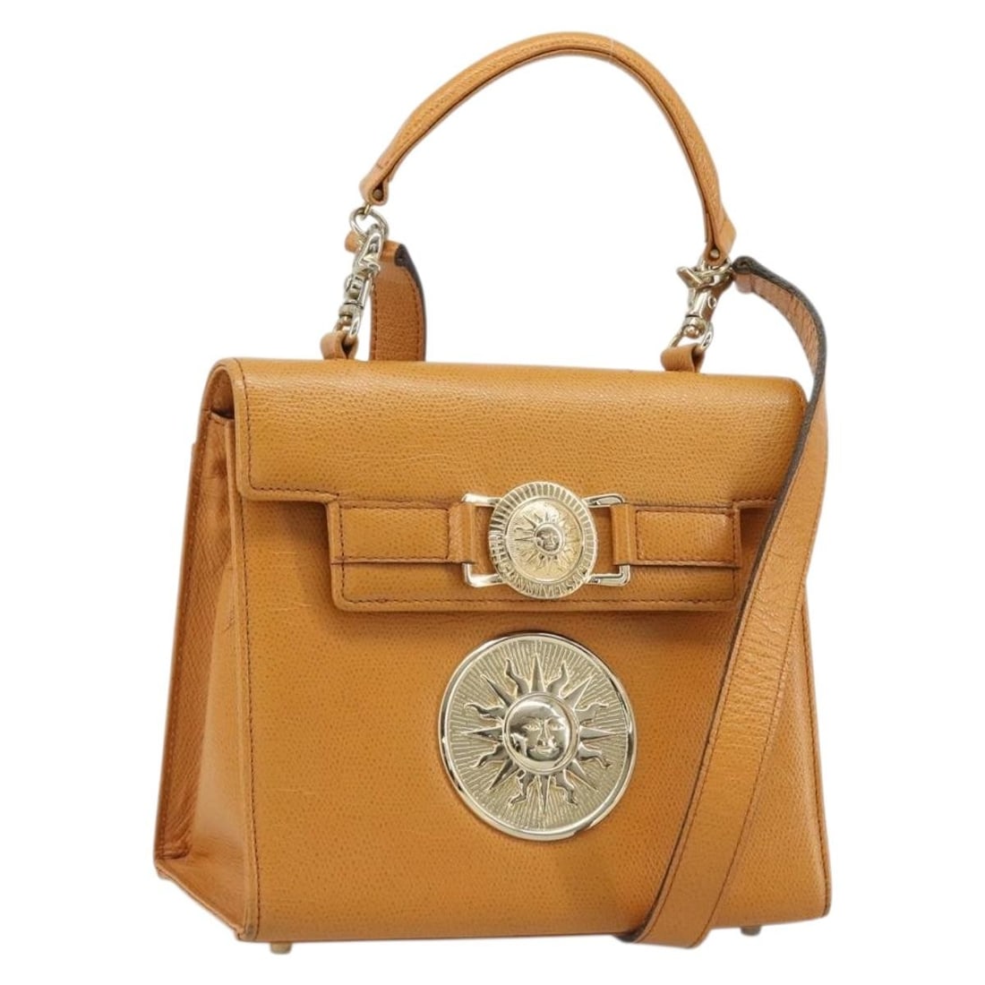 Gianni Versace Brown Leather 2way Shoulder Bag with Strap (1 of 18)