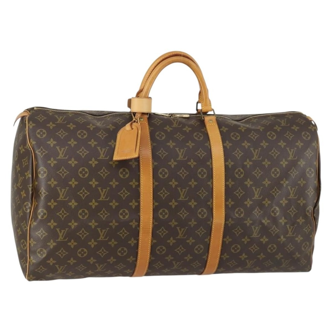 Louis Vuitton M41422 Keepall 60 Monogram Canvas Boston Bag: Louis Vuitton M41422 Keepall 60 Monogram Canvas Boston Bag Louis Vuitton Keepall 60 Boston Bag in Monogram Canvas, made in France. The bag features the classic Monogram pattern and comes with a name t
