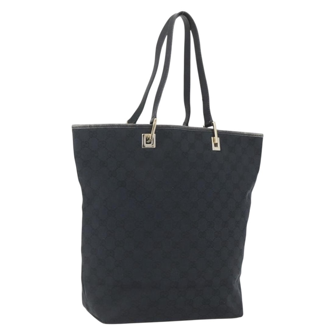 Black and Gold GG Canvas Tote 002 1098 1705 by Gucci: Black and Gold GG Canvas Tote 002 1098 1705 by Gucci This is a GUCCI GG Canvas tote bag featuring a black and gold color scheme. The tote is crafted from GG Canvas and includes handles with an approxi