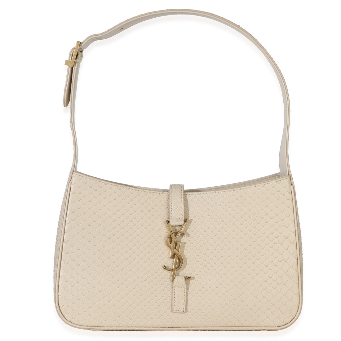 Saint Laurent Le 5 a 7 Python Hobo Bag Beige (1 of 8)