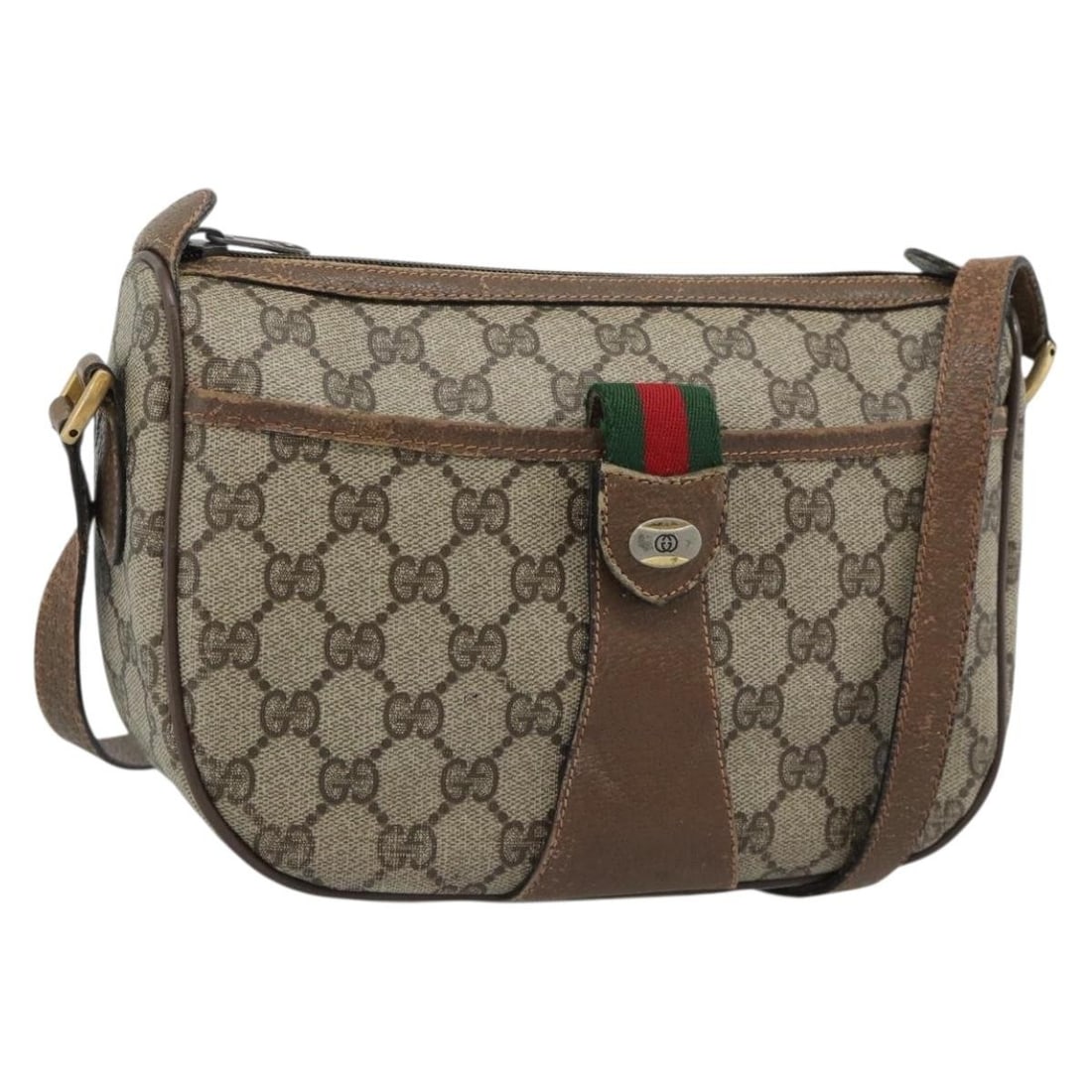 Gucci Sherry Line GG Supreme PVC Leather Shoulder Bag Beige Gold Tone: Gucci Sherry Line GG Supreme PVC Leather Shoulder Bag Beige Gold Tone This Gucci GG Supreme Web Sherry Line shoulder bag is made of PVC leather in a beige and gold tone finish. It was made in Italy an