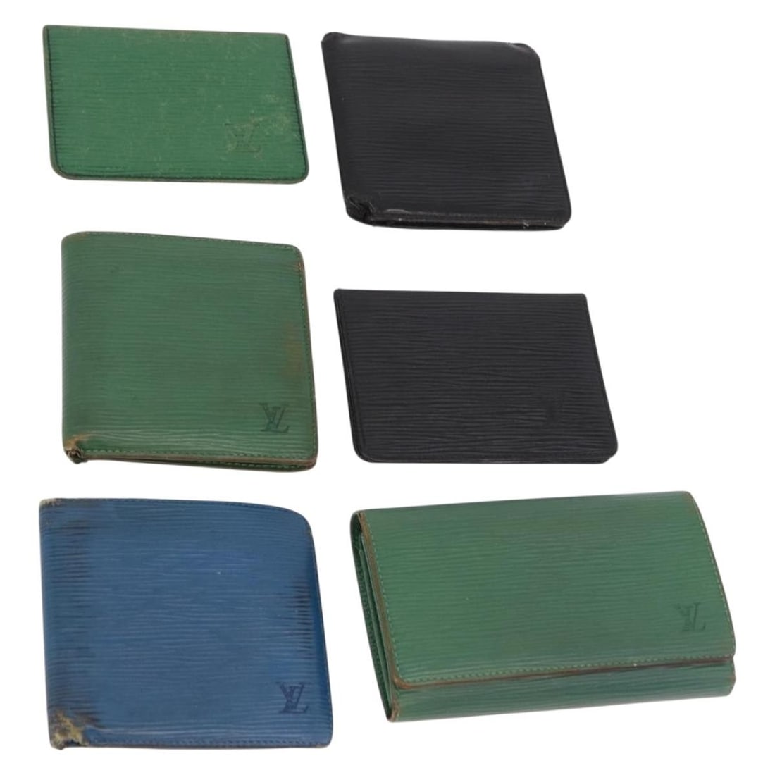 Set of 6 Louis Vuitton Epi Leather Wallets Black France: Set of 6 Louis Vuitton Epi Leather Wallets Black France Louis Vuitton Epi leather wallet in black, made in France. The item is offered as a special bundle set and will be sent as shown in the photo. I