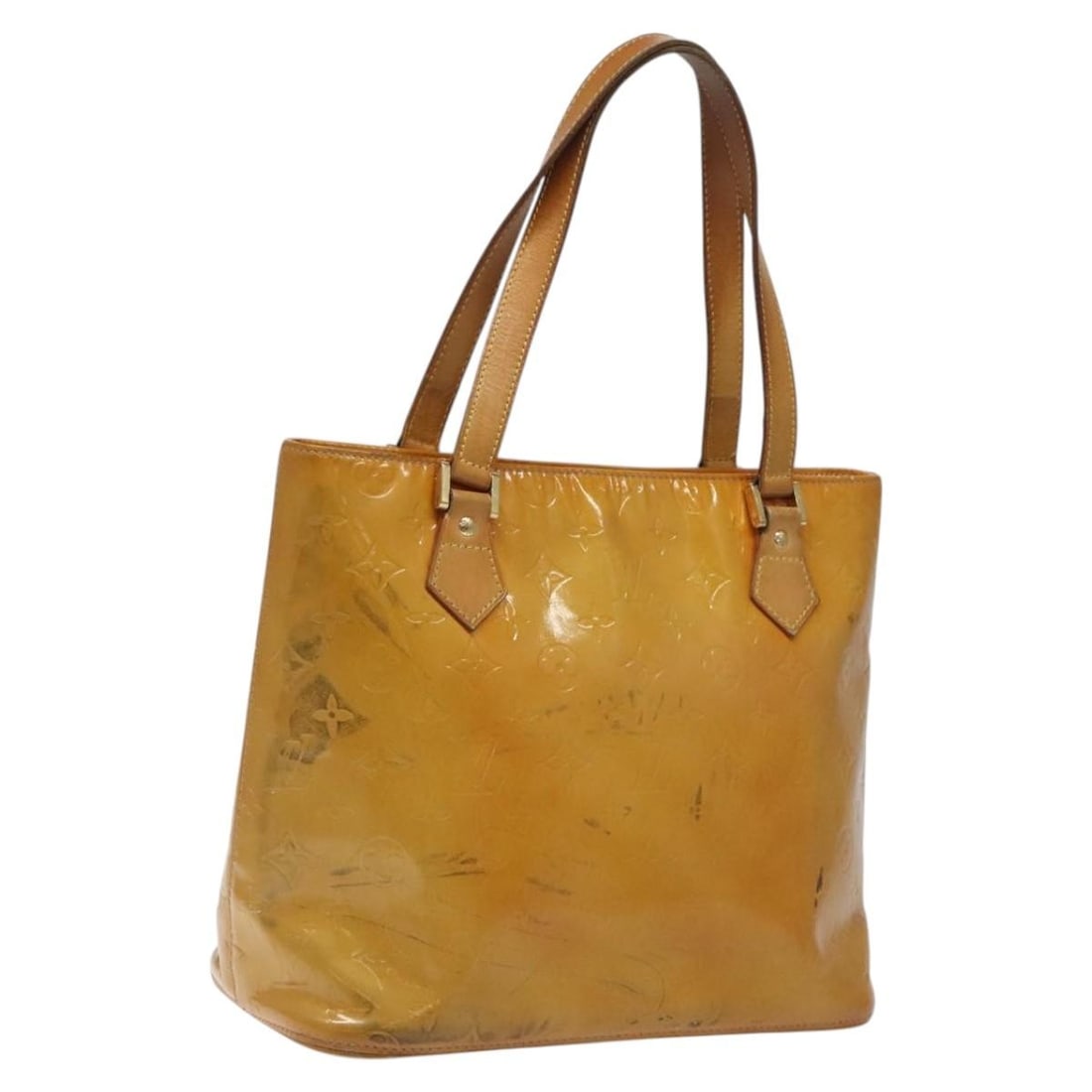 Louis Vuitton Houston Monogram Vernis Beige Patent Leather Women's Handbag M91004: Louis Vuitton Houston Monogram Vernis Beige Patent Leather Women's Handbag M91004 This Louis Vuitton Monogram Vernis Houston handbag in beige patent leather features a classic structured silhouette an