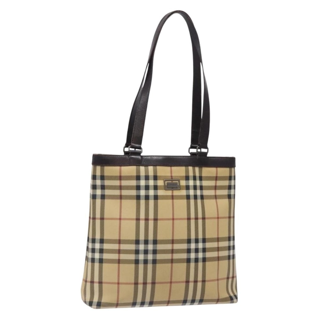 BURBERRY Nova Check Beige PVC Tote Bag Made in Italy: BURBERRY Nova Check Beige PVC Tote Bag Made in Italy This authentic Burberry Nova Check Tote Bag is crafted from durable PVC leather in a classic beige color, perfect for everyday use. The bag feature