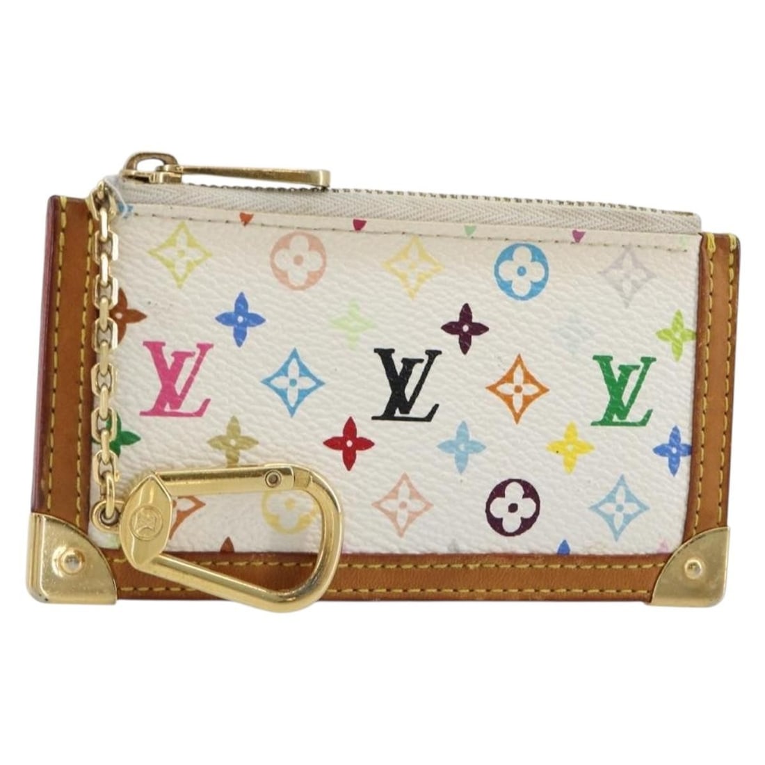 Louis Vuitton Monogram Multicolor Coin Purse White M92655: Louis Vuitton Monogram Multicolor Coin Purse White M92655 This Louis Vuitton Monogram Multicolor Pochette Cles coin purse in white features the iconic multicolor canvas and is designed for women. Made