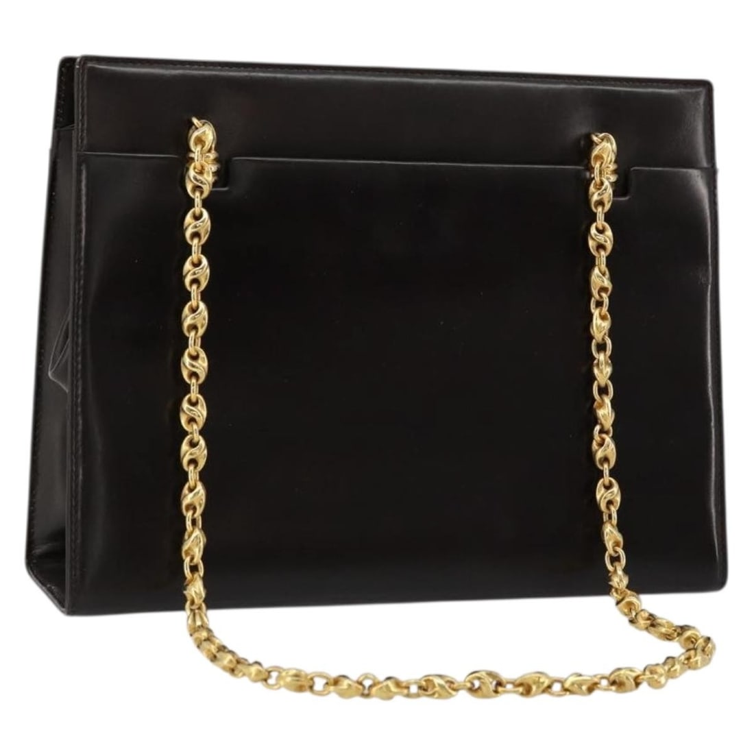 Gucci brown leather shoulder bag with chain strap Italy: Gucci brown leather shoulder bag with chain strap Italy This authentic GUCCI chain shoulder bag is crafted from brown and gold leather, offering a sophisticated and timeless look. Designed for women, 