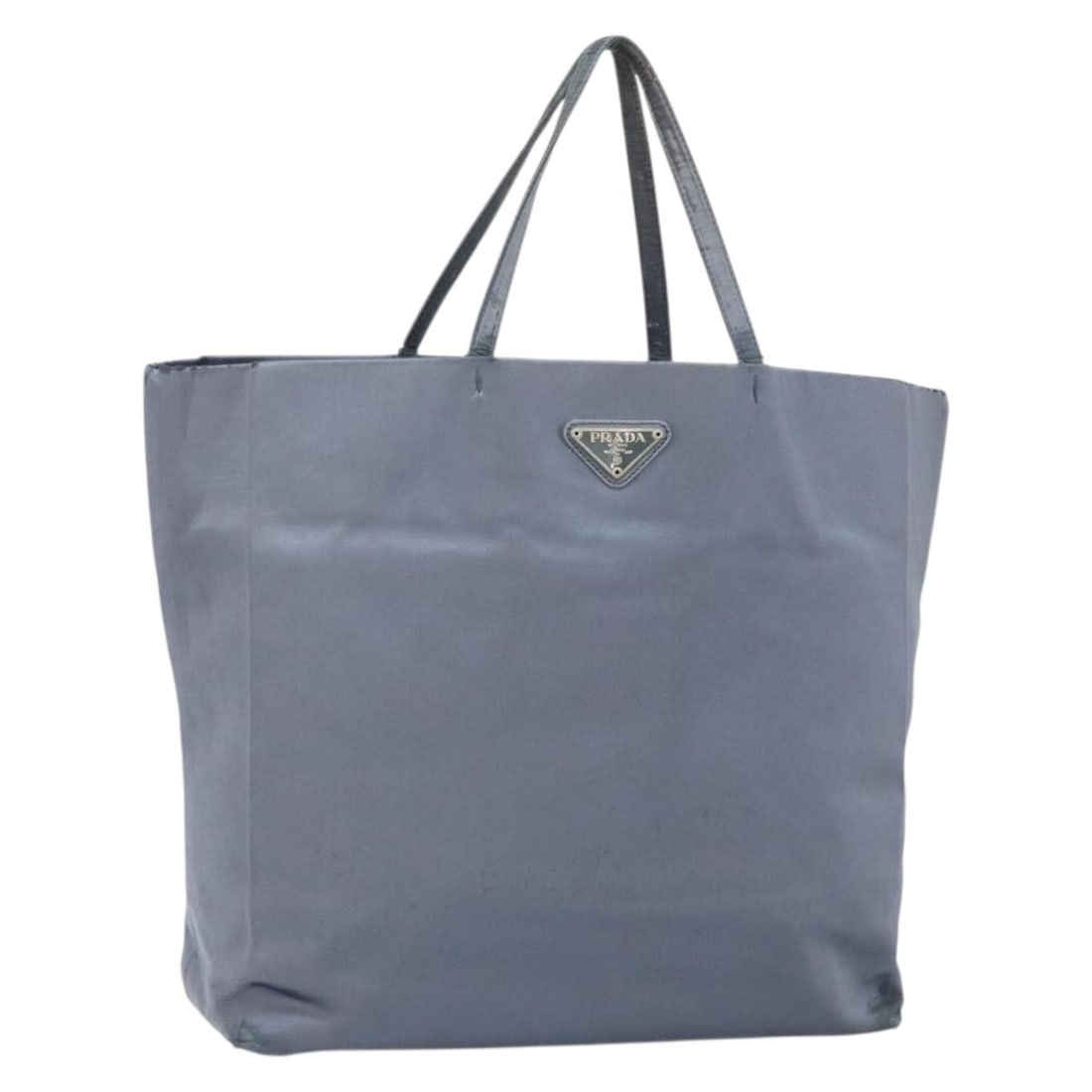 PRADA Blue Silver Satin Tote Handbag Made in Italy: PRADA Blue Silver Satin Tote Handbag Made in Italy Prada tote bag in blue and silver satin, made in Italy. This women's bag is offered with the item only; the original box and dust bag are not include