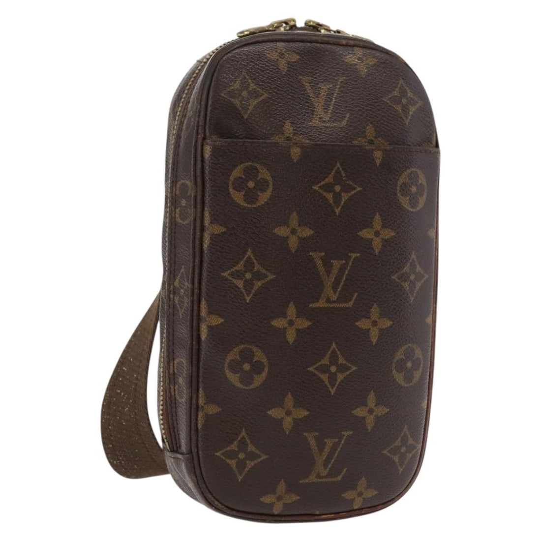 Louis Vuitton Gange Monogram Canvas Shoulder Bag M51870: Louis Vuitton Gange Monogram Canvas Shoulder Bag M51870 This is a Louis Vuitton Monogram Pochette Gange shoulder bag crafted from monogram canvas. The bag features a compact, rectangular silhouette wi
