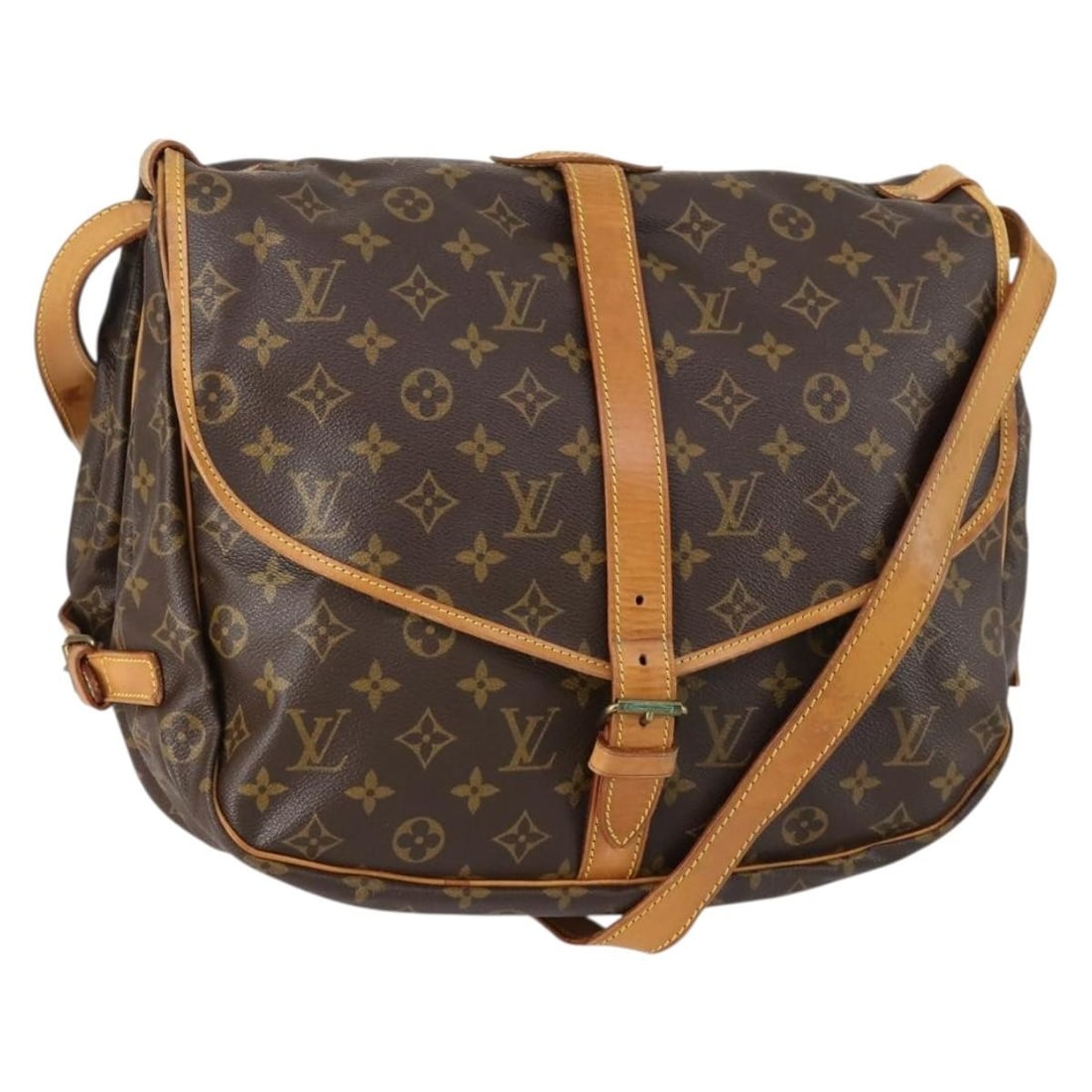 Louis Vuitton M42254 Saumur 35 Monogram Canvas Shoulder Bag: Louis Vuitton M42254 Saumur 35 Monogram Canvas Shoulder Bag Louis Vuitton Saumur 35 shoulder bag in Monogram Canvas with the classic Monogram color/pattern. Made in France, this bag features an adjust
