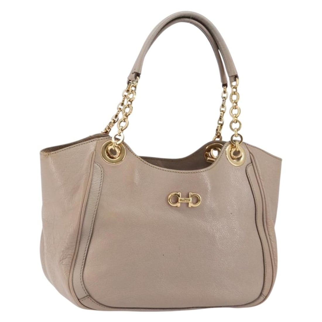 Salvatore Ferragamo Pink Gold Leather Hand Bag Authentic (1 of 18)