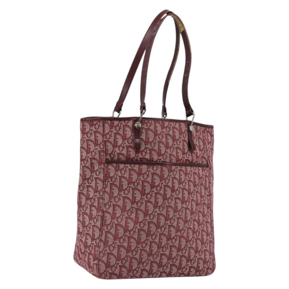 Christian Dior Red Silver Trotter Canvas Tote: Christian Dior Red Silver Trotter Canvas Tote Christian Dior tote bag in Trotter Canvas with a red and silver color scheme, made in Italy. Designed for women, it features a handle drop of approximatel
