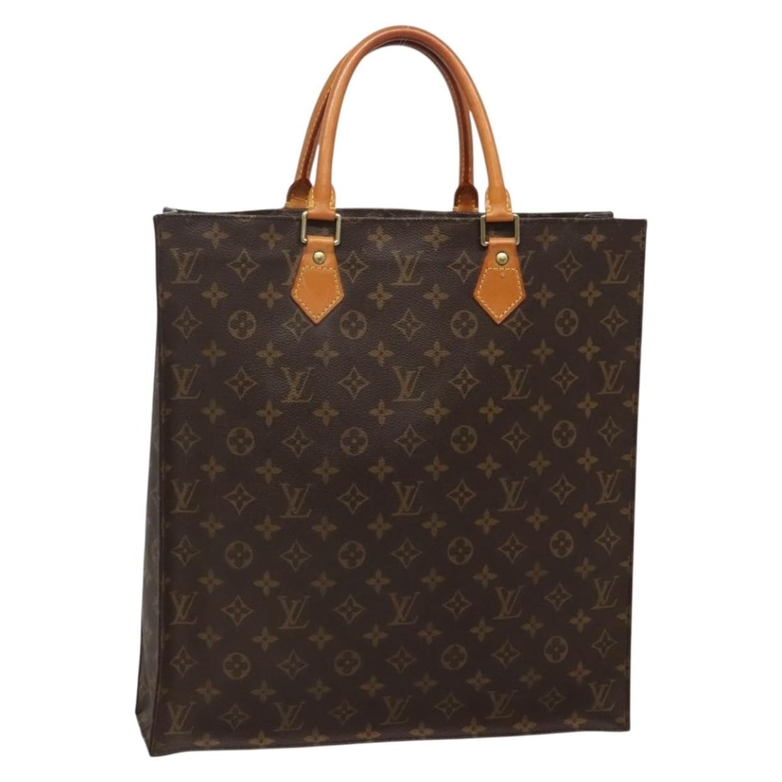 Louis Vuitton M51140 Sac Plat Monogram Canvas Hand Bag France: Louis Vuitton M51140 Sac Plat Monogram Canvas Hand Bag France A Louis Vuitton Sac Plat hand bag in Monogram Canvas, made in France. This women's bag features the classic Monogram exterior and comes in
