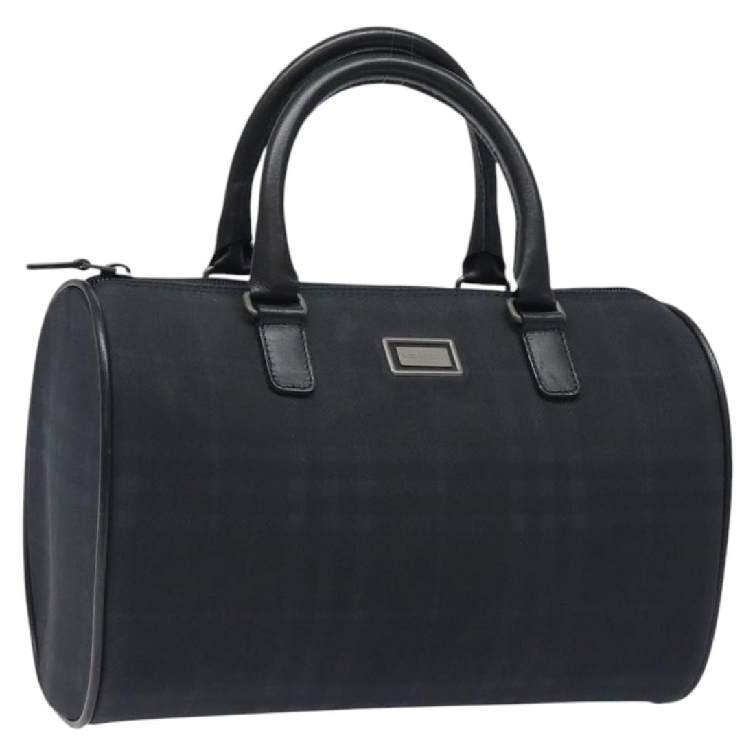 Burberry Nova Check Canvas Handbag in Navy: Burberry Nova Check Canvas Handbag in Navy Burberry Nova Check hand bag in navy canvas, made in Italy. This women's handbag measures approximately 27 cm W x 18 cm H x 13 cm D, with a handle drop of ab
