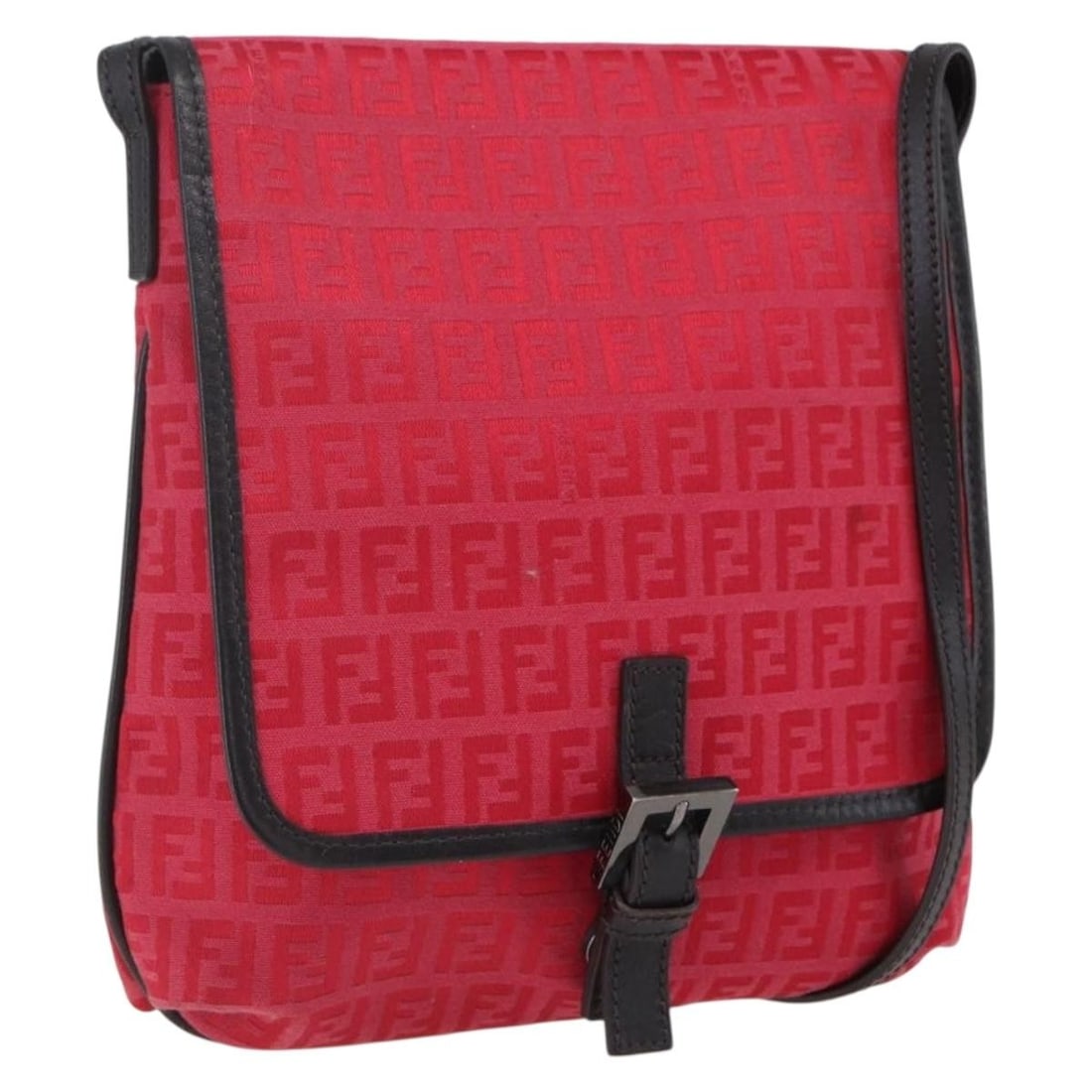 Fendi Red Silver Zucchino Canvas Shoulder Bag Made in Italy: Fendi Red Silver Zucchino Canvas Shoulder Bag Made in Italy Fendi shoulder bag in red and silver Zucchino canvas, made in Italy. This pre-owned bag features a shoulder strap with an approximate drop o