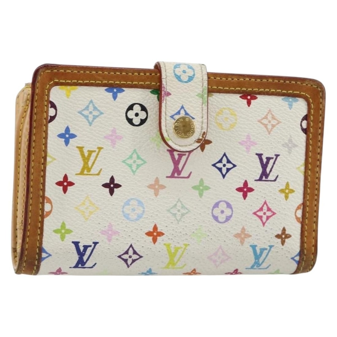 Louis Vuitton M92987 Portefeuille Viennois White Multicolor Bifold Wallet: Louis Vuitton M92987 Portefeuille Viennois White Multicolor Bifold Wallet Louis Vuitton Portefeuille Viennois bifold wallet in White Monogram Multicolor Canvas, made in France. The wallet is a women's