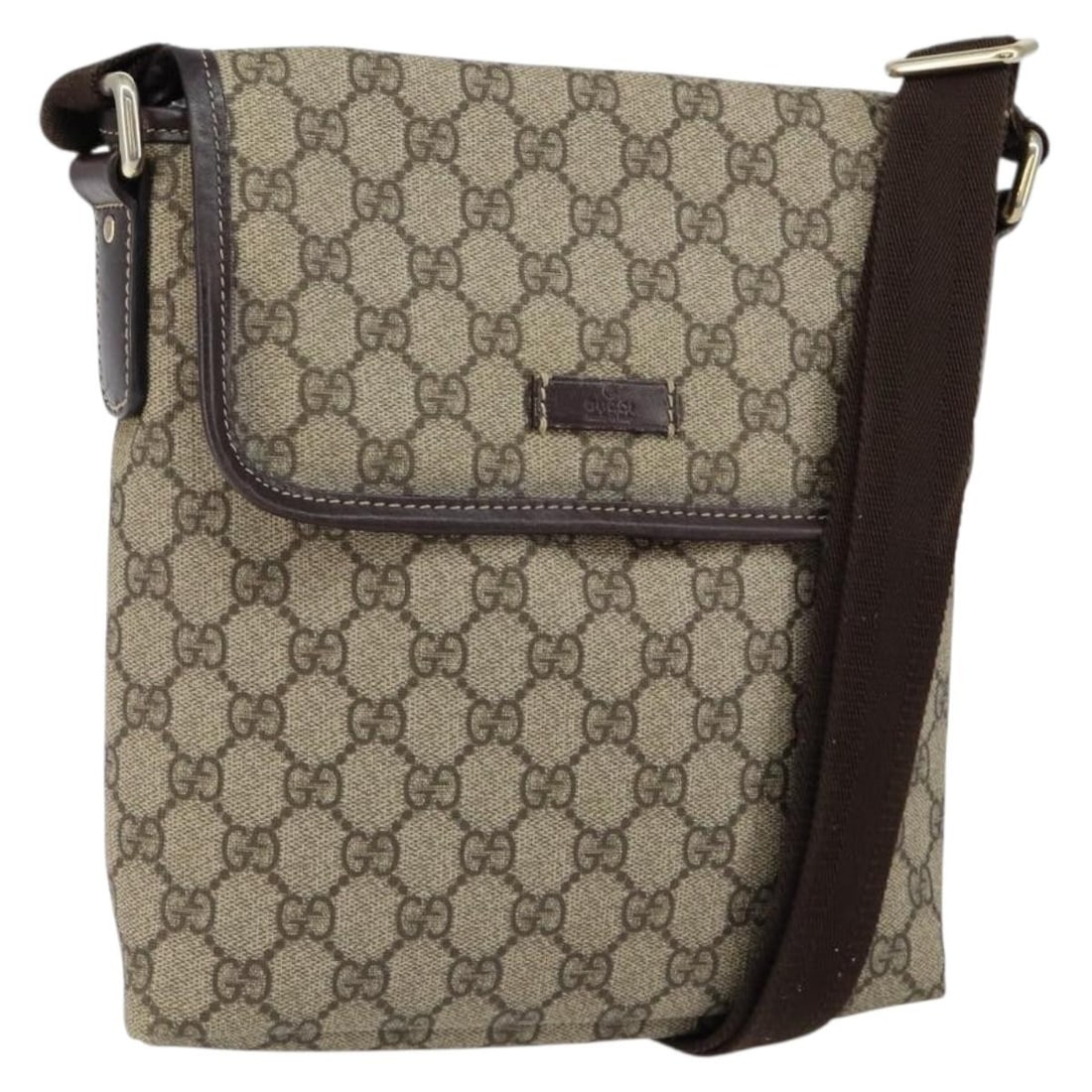 GUCCI GG Supreme Beige Gold PVC Shoulder Bag 223666 Auth Italy (1 of 18)