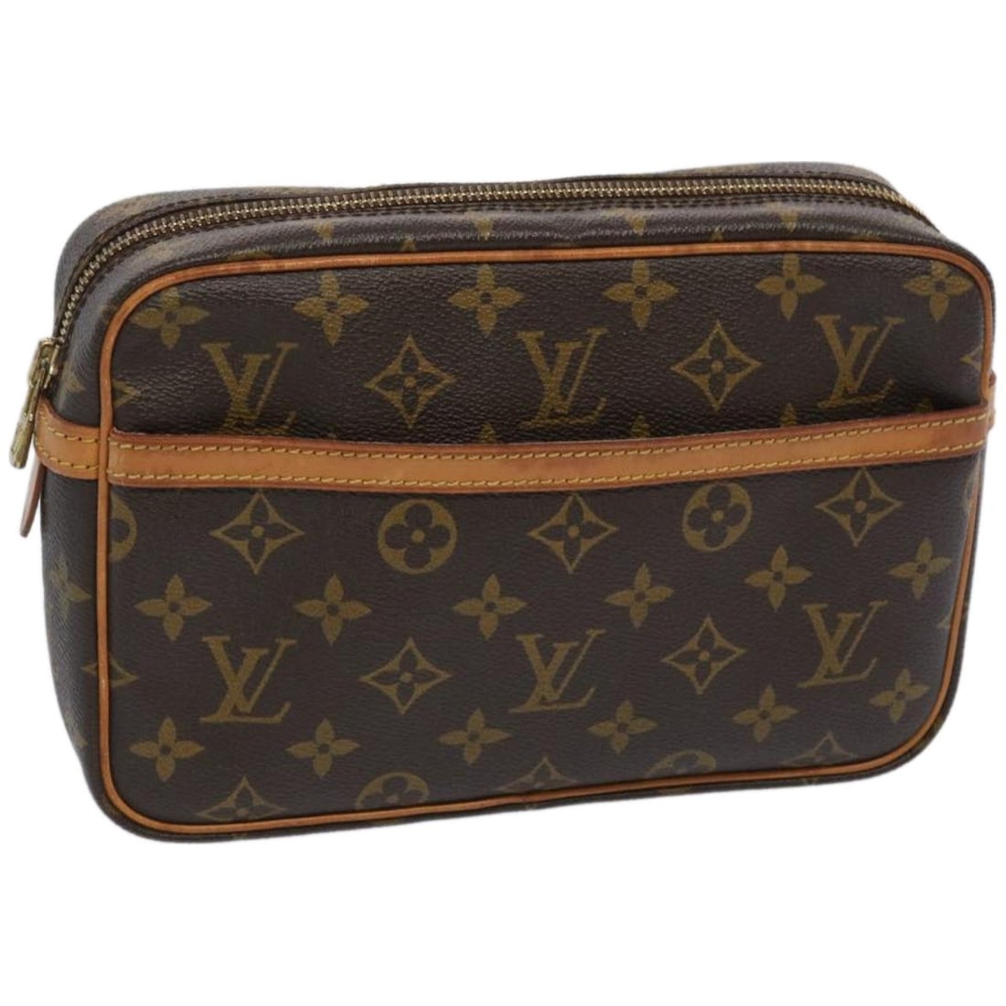 Louis Vuitton M51847 Compiegne 23 Monogram Canvas Clutch Bag: Louis Vuitton M51847 Compiegne 23 Monogram Canvas Clutch Bag Louis Vuitton Compiegne 23 clutch bag in Monogram Canvas, made in France. This women's clutch measures approximately 23 cm x 15 cm x 6 cm (