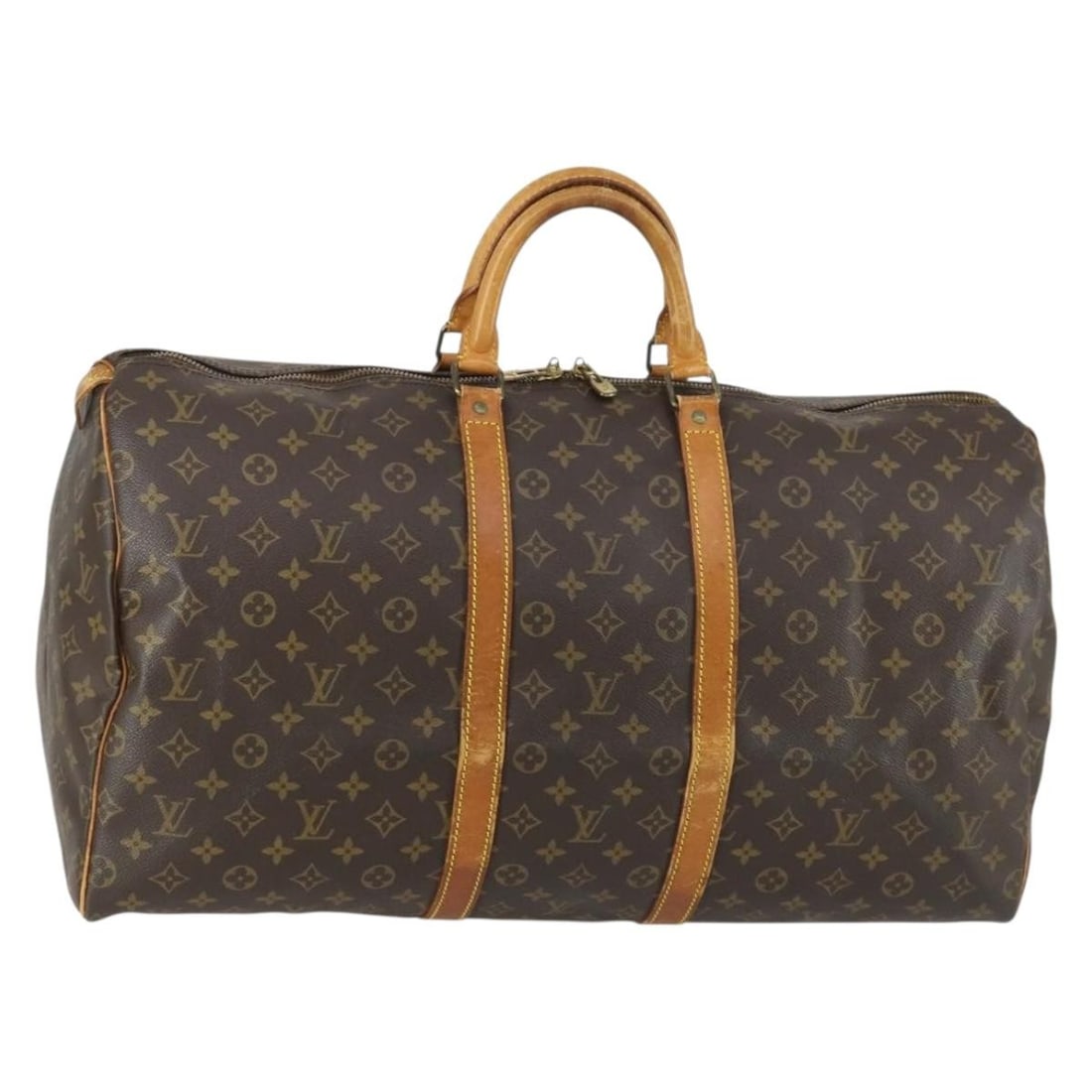 Louis Vuitton Keepall 55 Monogram Canvas Boston Bag L008: Louis Vuitton Keepall 55 Monogram Canvas Boston Bag L008 Louis Vuitton Monogram Keepall 55 Boston Bag in Monogram Canvas, made in France. The bag measures approximately W55 x H27 x D25 cm (W21.7 x H10
