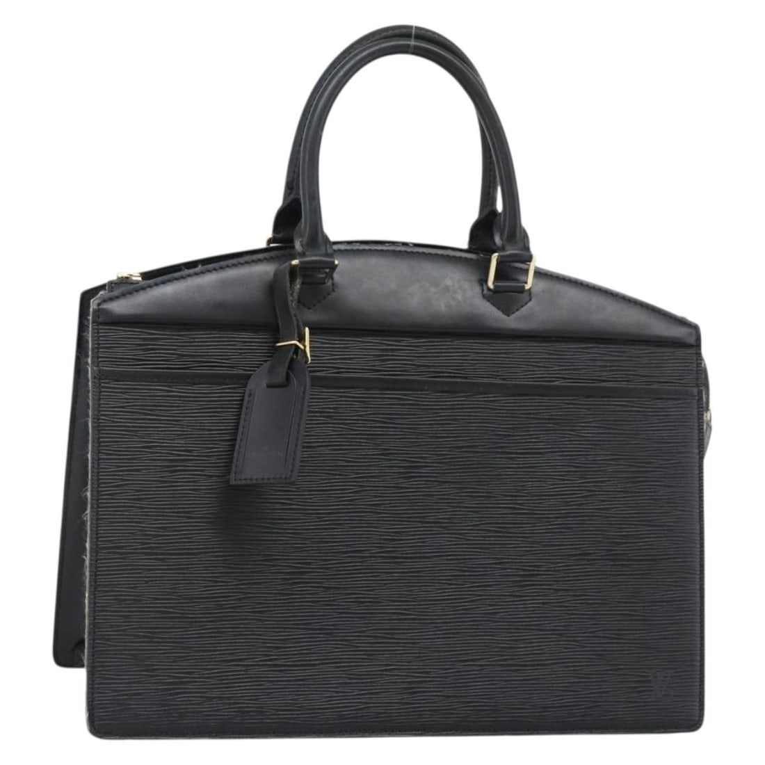 Louis Vuitton M48182 Riviera Epi Leather Handbag in Black: Louis Vuitton M48182 Riviera Epi Leather Handbag in Black Louis Vuitton Riviera handbag in black Epi leather with a structured silhouette and double handles. This women's handbag includes a name tag a