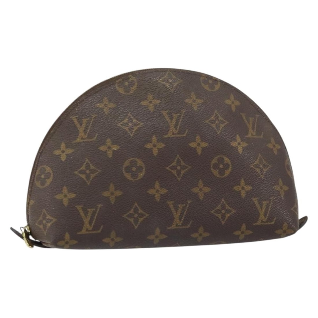 LOUIS VUITTON Monogram Trousse Demi Ronde Cosmetic Pouch M47520 Auth (1 of 18)