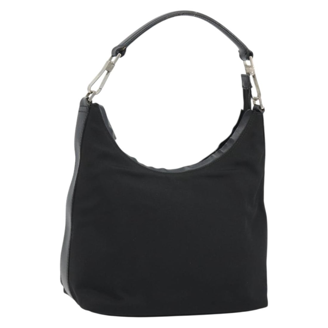 Gucci 000 0602 Black Canvas Shoulder Bag Silver Tone Hardware: Gucci 000 0602 Black Canvas Shoulder Bag Silver Tone Hardware Black and silver Gucci shoulder bag made of canvas, made in Italy. The bag measures approximately W24 x H17 x D10 cm (W9.4 x H6.7 x D3.9 i