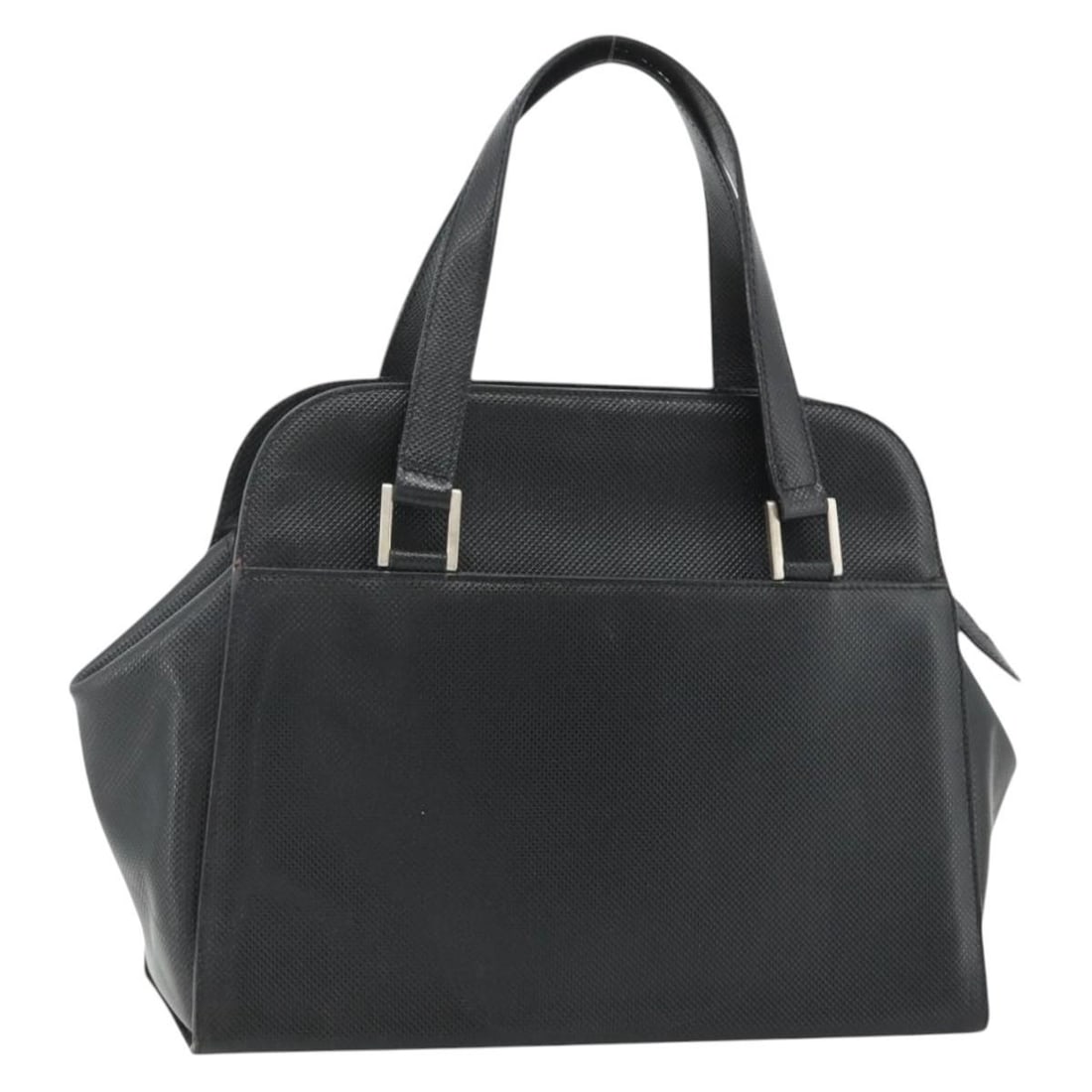Bottega Veneta black silver leather handbag Italy (1 of 18)