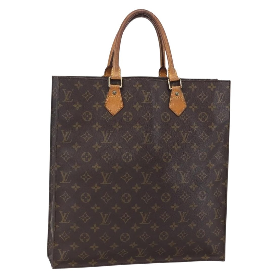 LOUIS VUITTON Monogram Sac Plat Hand Bag M51140 Authentic France (1 of 18)