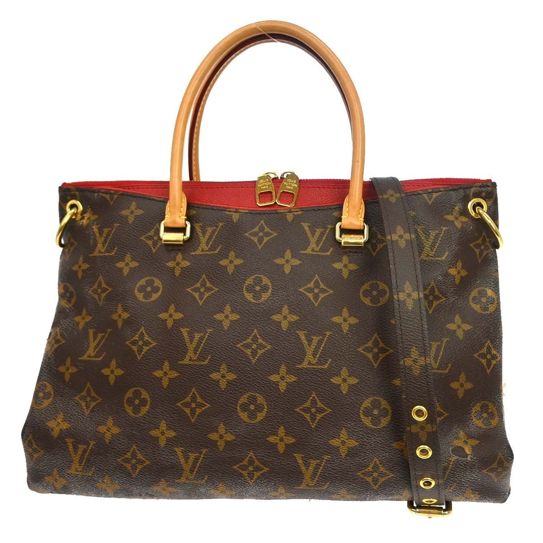 Louis Vuitton Pallas MM shoulder bag Monogram canvas M41175: Louis Vuitton Pallas MM shoulder bag Monogram canvas M41175 Vintage Louis Vuitton Pallas MM monogram handbag with double handles, zip closure, and an adjustable shoulder strap. Crafted in monogram can