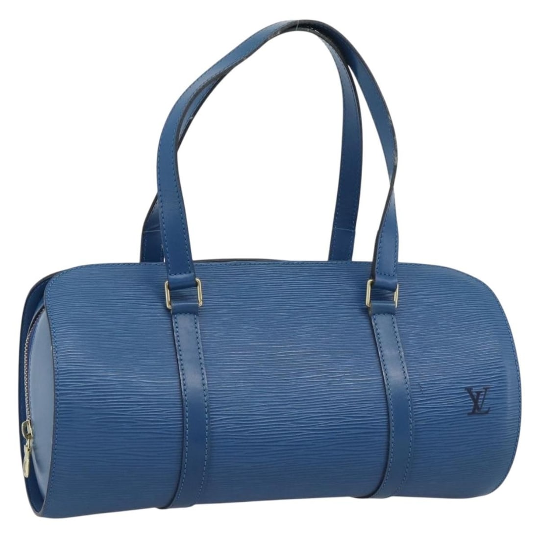 Louis Vuitton M52225 Epi Leather Soufflot Blue Handbag: Louis Vuitton M52225 Epi Leather Soufflot Blue Handbag Louis Vuitton Epi Soufflot hand bag in blue Epi leather, made in France. The bag measures approximately W31 cm x H16 cm x D15 cm (W12.2 x H6.3 x 