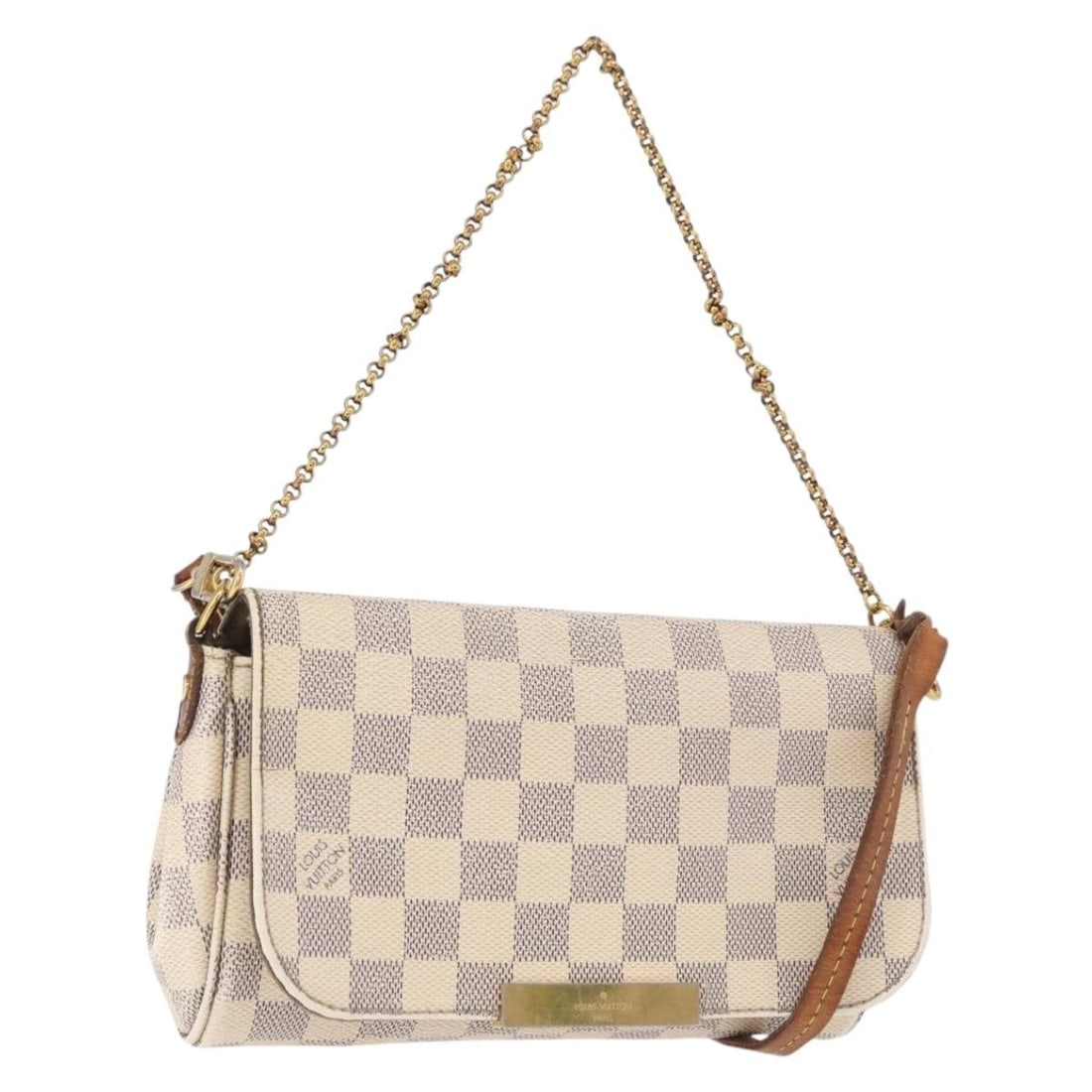 Louis Vuitton Favorit PM 2way Shoulder Bag Damier Azur N41277: Louis Vuitton Favorit PM 2way Shoulder Bag Damier Azur N41277 Louis Vuitton Damier Azur Favorit PM shoulder bag in Damier Azur canvas, made in France. It comes with a shoulder strap and is presented i