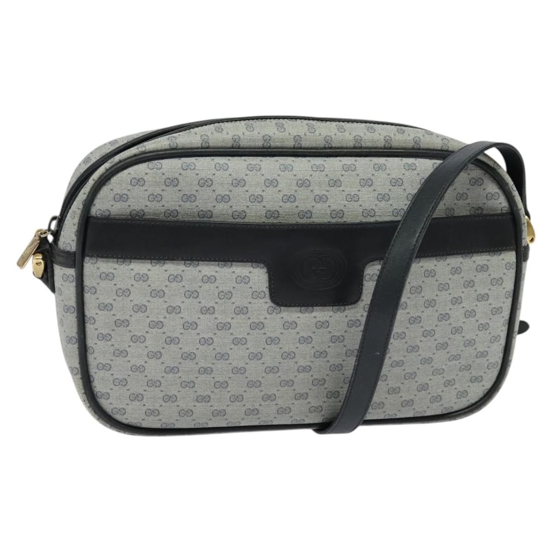Gucci Micro GG Supreme Navy PVC Leather Shoulder Bag 001 904 0439: Gucci Micro GG Supreme Navy PVC Leather Shoulder Bag 001 904 0439 This GUCCI Micro GG Supreme shoulder bag features a navy and gold color scheme with a PVC leather exterior and micro small GG canvas. 