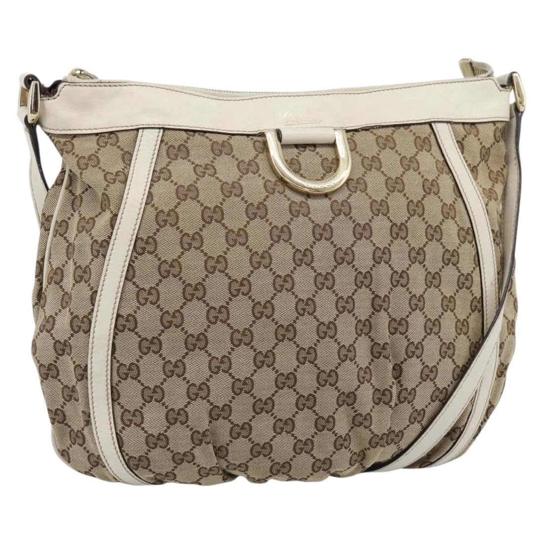 Gucci 204940 GG Canvas Shoulder Handbag Beige Gold Tone: Gucci 204940 GG Canvas Shoulder Handbag Beige Gold Tone Authentic Gucci shoulder bag in beige and gold GG canvas. This women's bag is made in Italy and features a shoulder strap with additional holes.
