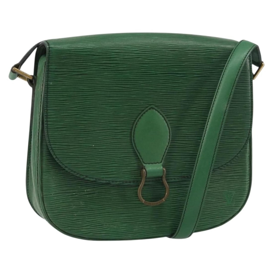 Green Epi Leather Saint Cloud GM Shoulder Bag by Louis Vuitton M52194: Green Epi Leather Saint Cloud GM Shoulder Bag by Louis Vuitton M52194 This is a Louis Vuitton Epi Saint Cloud GM shoulder bag in green, crafted from Epi leather. The bag features a structured silhouet