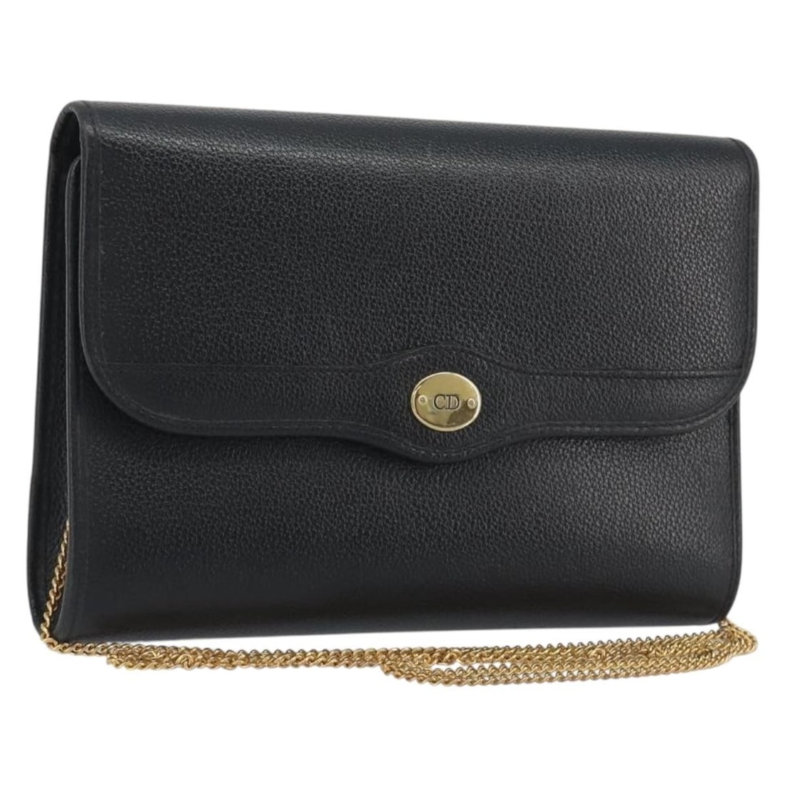 Christian Dior Leather Shoulder Bag Black Gold Tone France: Christian Dior Leather Shoulder Bag Black Gold Tone France Christian Dior shoulder bag in black leather with gold-tone hardware. Made in France, this bag measures approximately 24 cm wide x 16 cm high