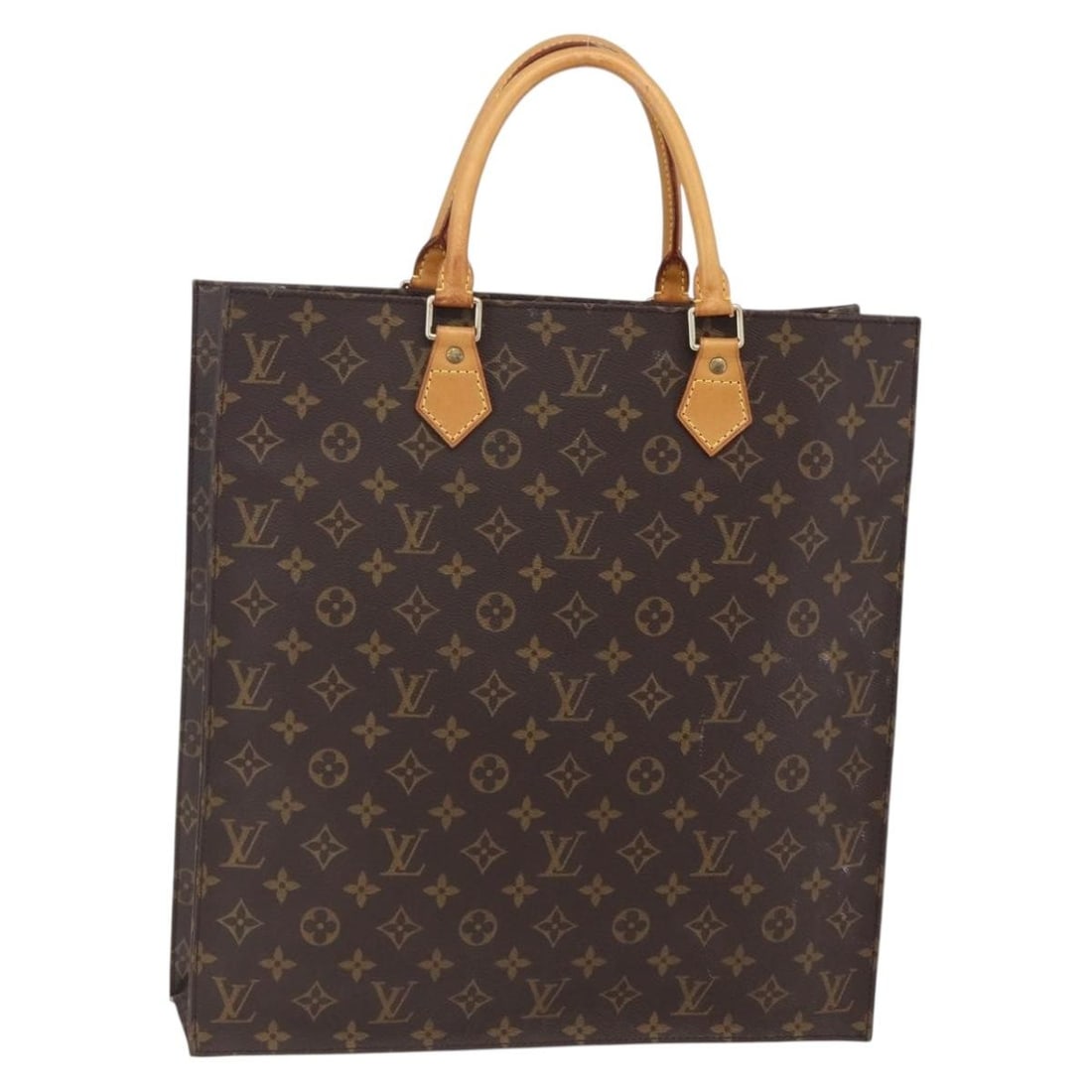 LOUIS VUITTON Monogram Sac Plat Hand Bag M51140 Auth MI1927: LOUIS VUITTON Monogram Sac Plat Hand Bag M51140 Auth MI1927 This LOUIS VUITTON Monogram Sac Plat Hand Bag (M51140) is a sophisticated accessory crafted from signature Monogram Canvas, showcasing the b